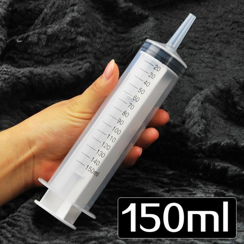 60ml / 100ml / 150ml Reutilizables Grandes Grandes Hidropónicos Plástico Nutriente Estéril Herramientas de jeringa para medir la salud Accesorios de alimentación para gatos