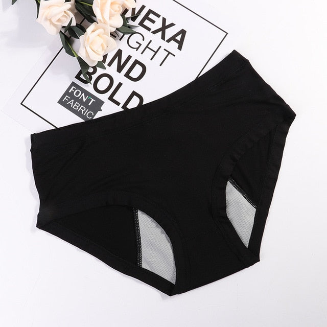 Prueba de fugas Período menstrual Bragas Ropa interior de mujer Pantalones fisiológicos Algodón Saludos Calzoncillos sin costuras Dropshipping de cintura alta